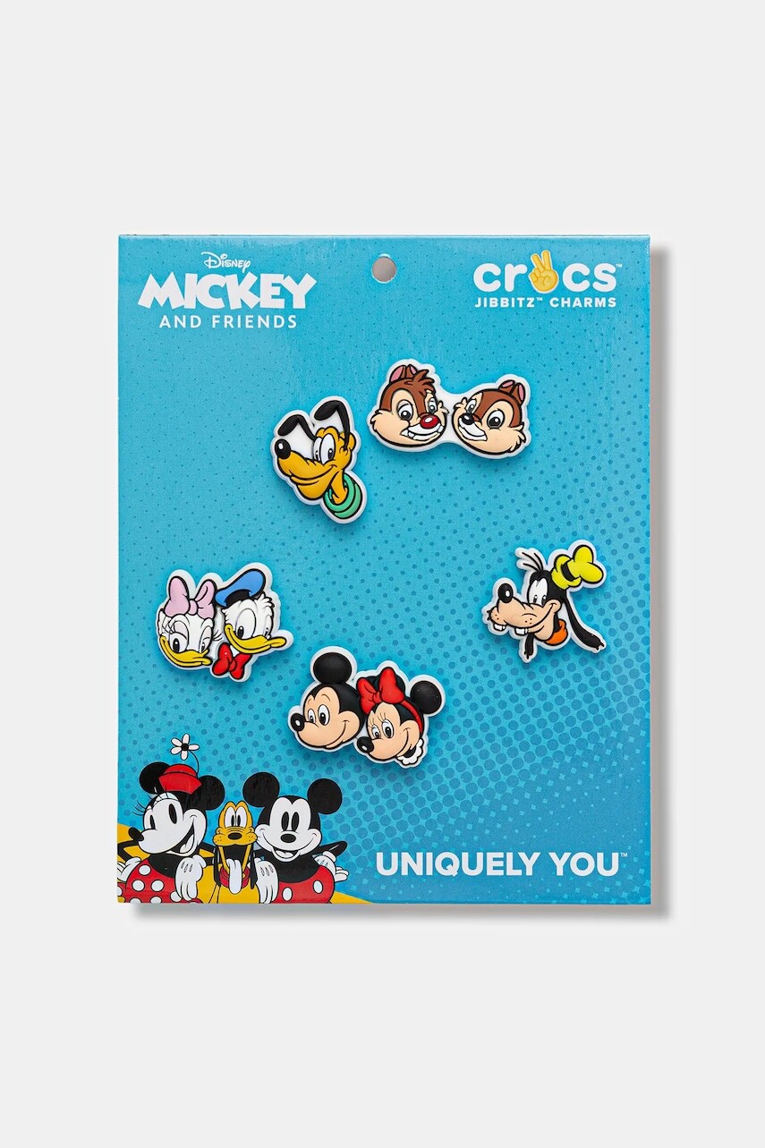 Detské odznaky na topánky Crocs Mickey and Friends PVC 5Pck 5-pak čierna farba, 10015117