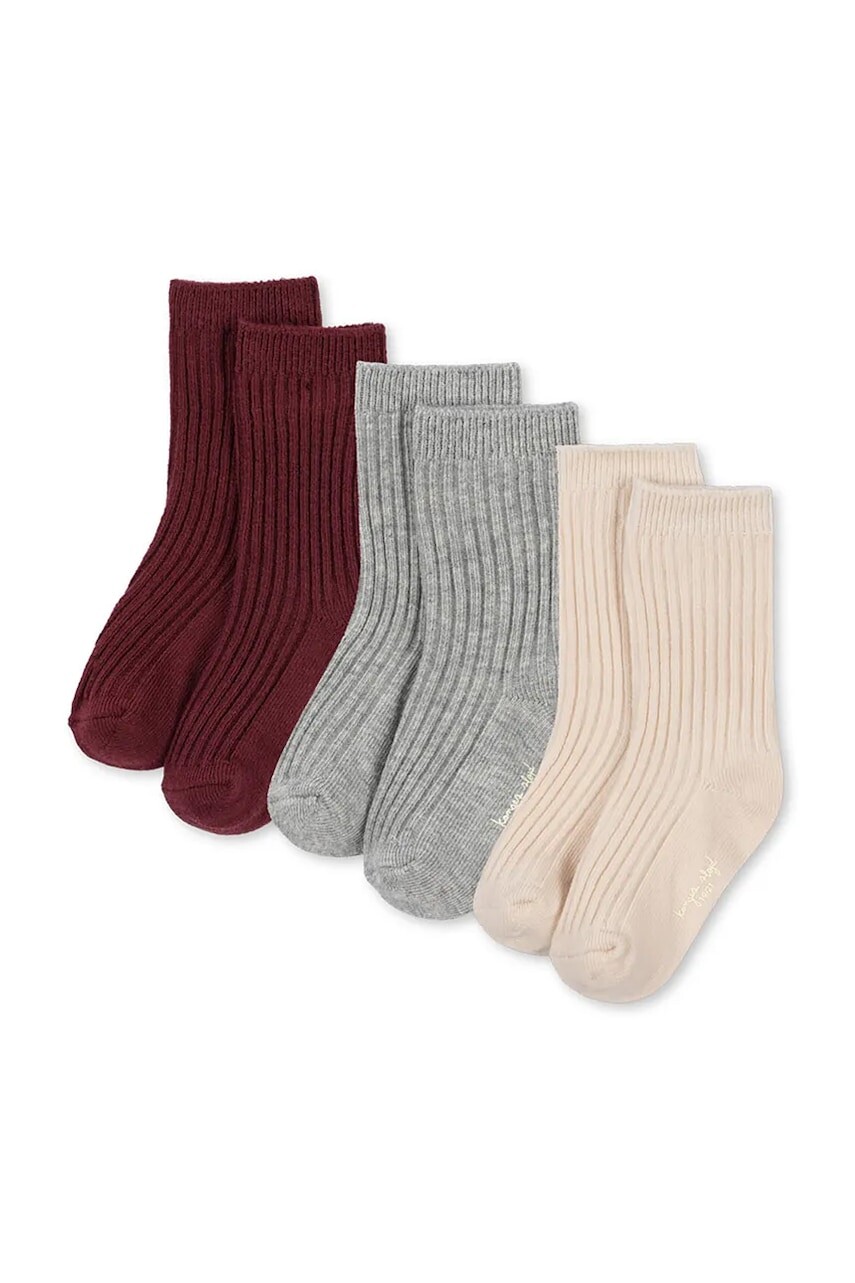 Detské bavlnené ponožky Konges Sløjd 3 PACK RIB SOCKS viac farieb, KS104187