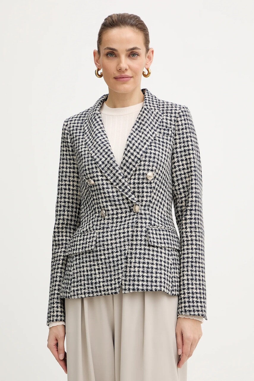 Sako Morgan béžová farba, jednoradové, vzorované, VJEAN.F