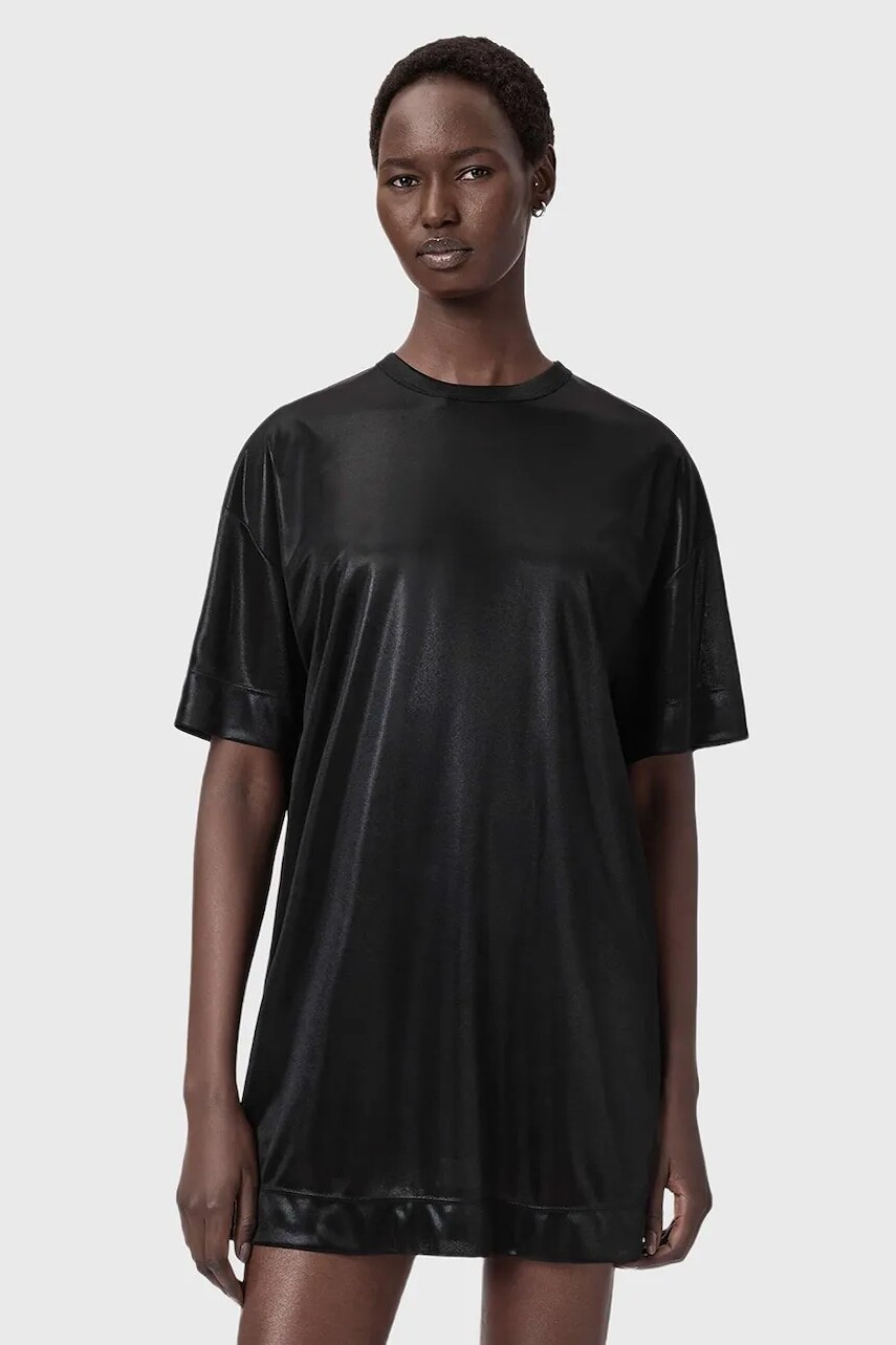 Šaty AllSaints čierna farba, mini, oversize, W141DD