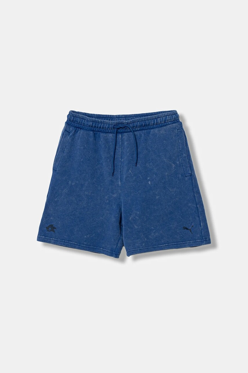 Detské bavlnené šortky Puma PUMA X SONIC Relaxed Shorts TR modrá farba, nastaviteľný pás 632385