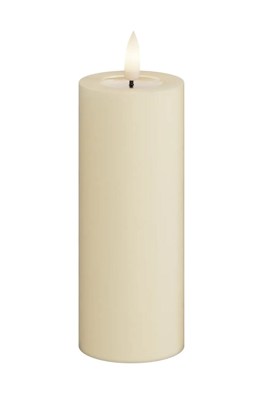 Led sviečka Deluxe Homeart Cream Bloklys 5 x 12,5 cm béžová farba