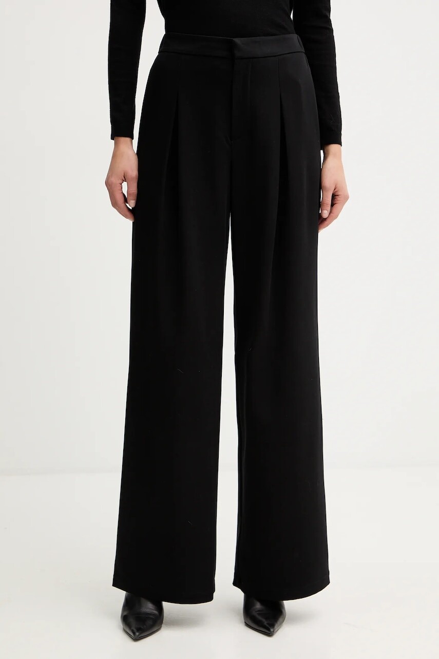 Nohavice Guess JAYNE čierna farba, rovný strih, vysoký pás, W5BB32 W2600