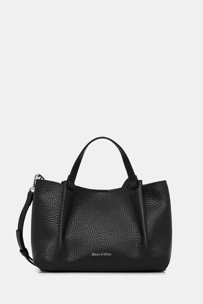 Kožená kabelka Marc O'Polo čierna farba, 5000009283