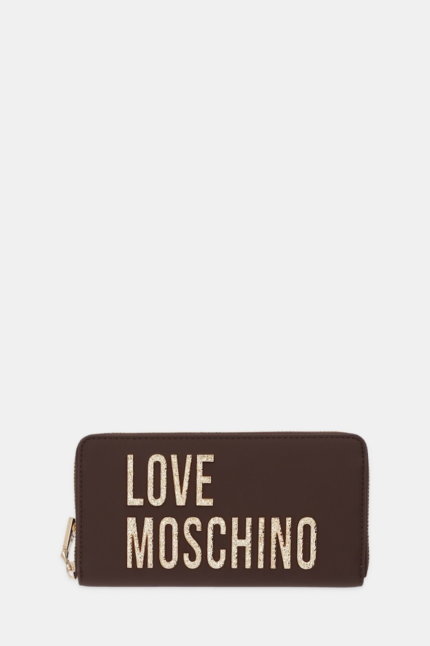 Peňaženka Love Moschino dámska, hnedá farba, JC5692PP0NKD031A