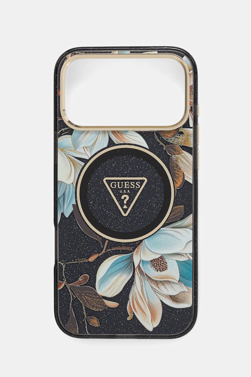 Puzdro na mobil Guess iPhone 17 Pro Max čierna farba, GUHMP17XHFLPEDK