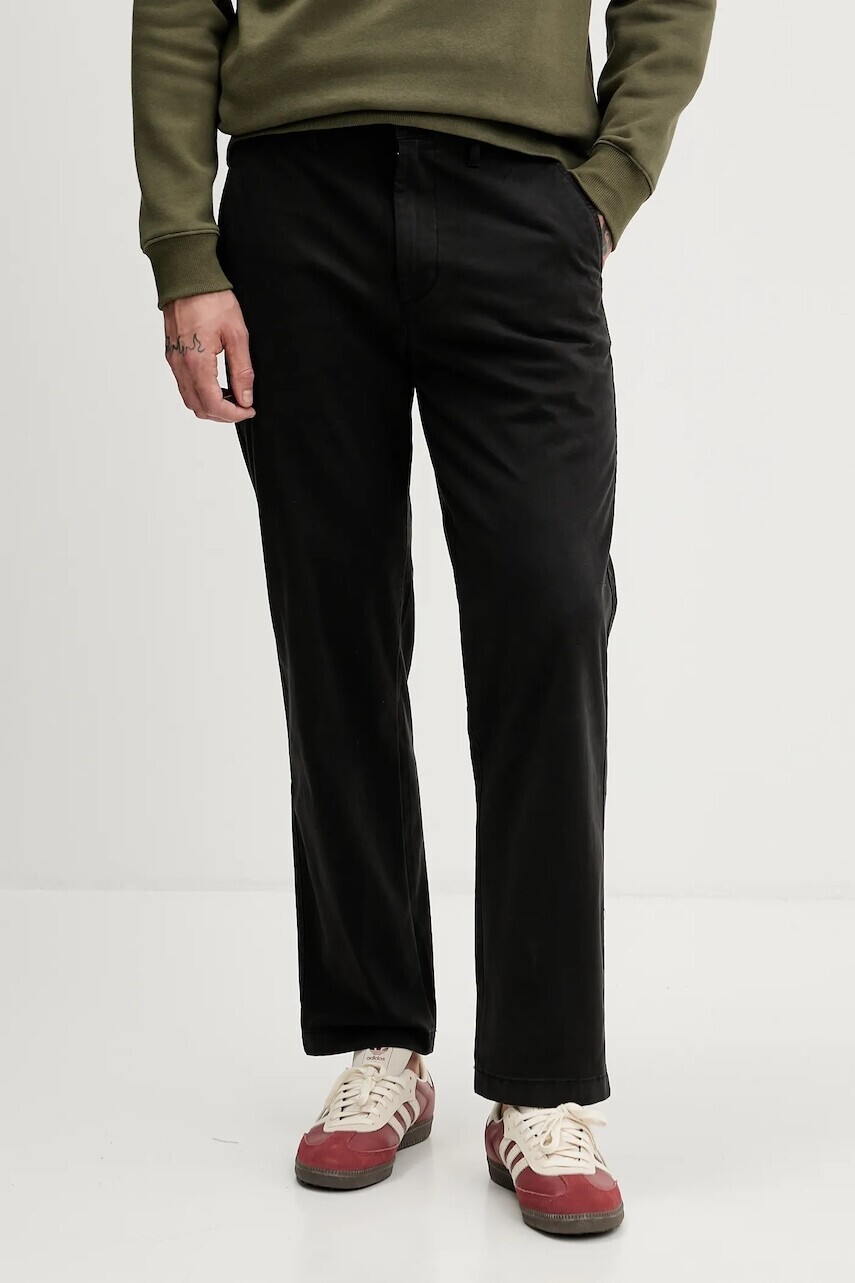 Nohavice Tommy Jeans čierna farba, strih chinos, DM0DM22650