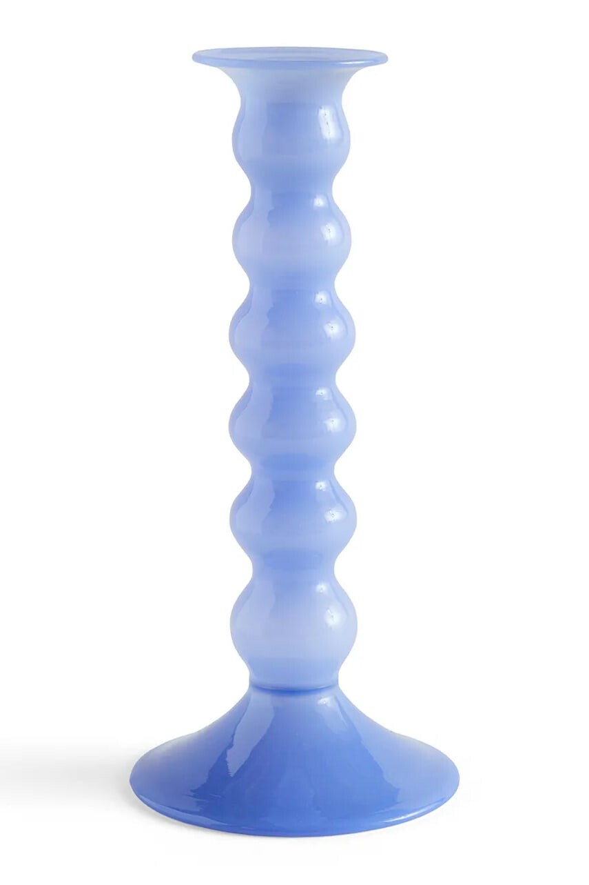 Dekoračný svietnik HAY Wavy 21 x 19,5 x 9,5 cm modrá farba