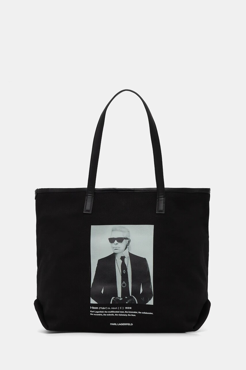 Bavlnená taška Karl Lagerfeld K/ESSENTIAL čierna farba, B1W50059