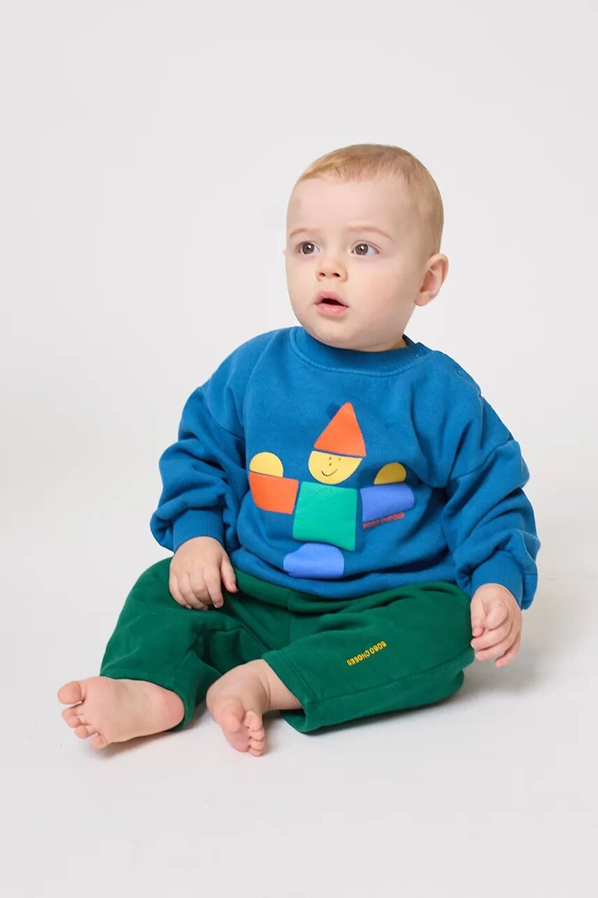 Tepláková súprava pre bábätká Bobo Choses Wooden Toy modrá farba, 225FB004