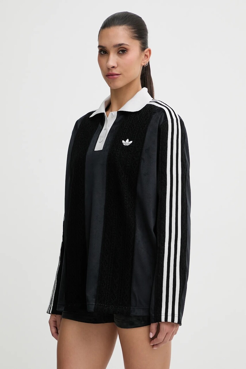 Tričko s dlhým rukávom adidas Originals čierna farba, KR7652