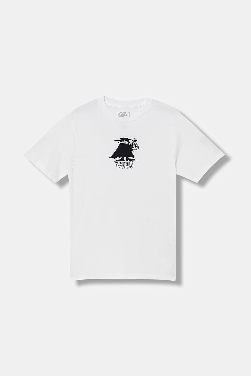 Detské bavlnené tričko Vans Classified SS biela farba, s potlačou, VN000R05WHT1