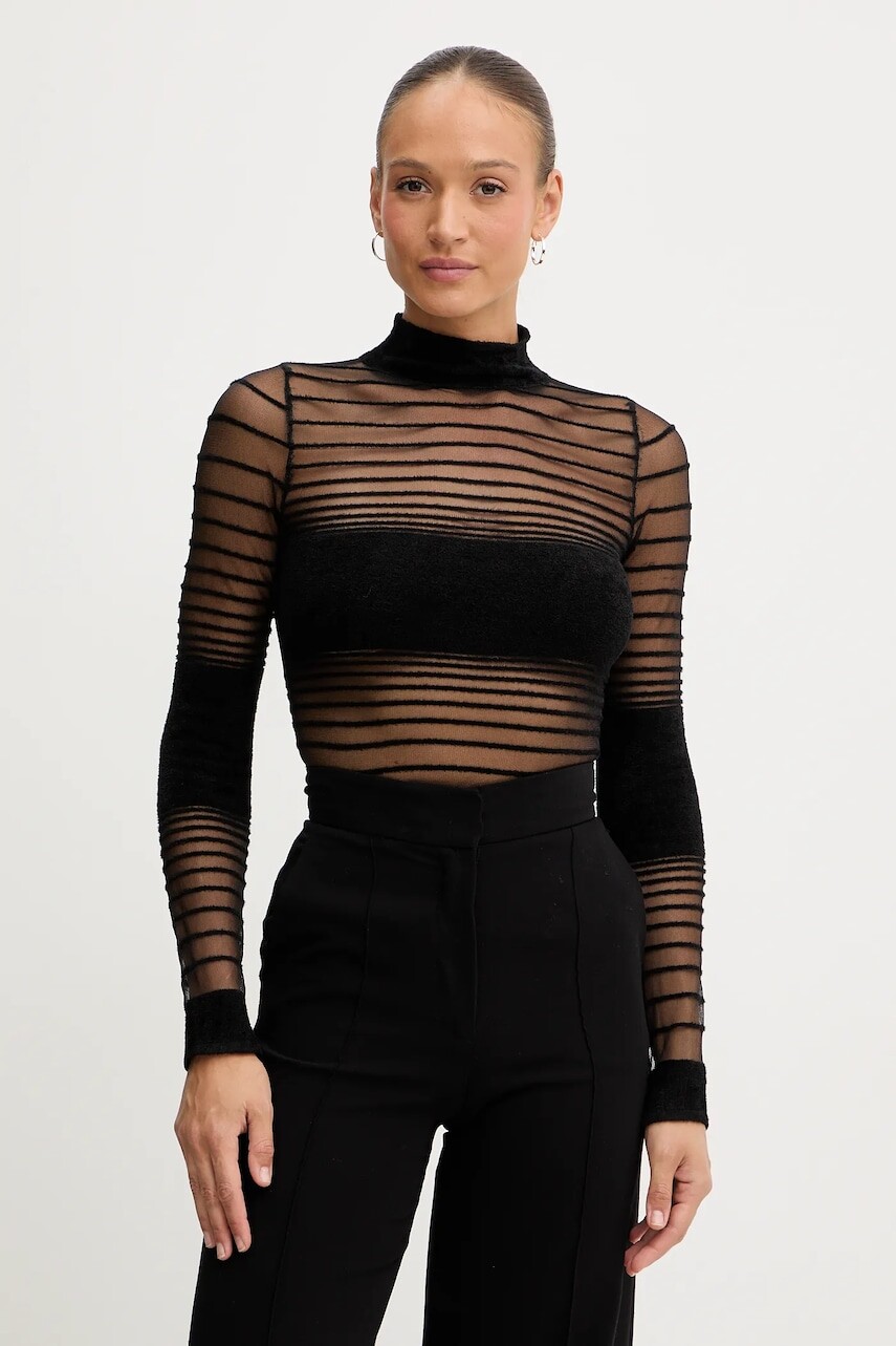 Blúzka Retrofete Katrine čierna farba, vzorovaná, R-FW25-12072-12