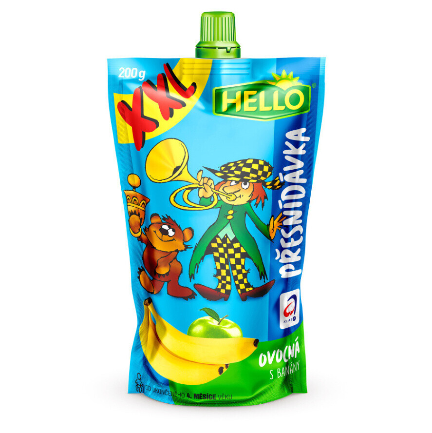 HELLO XXL Kapsička s banánmi 200 g x 10 kusov, poškodený obal