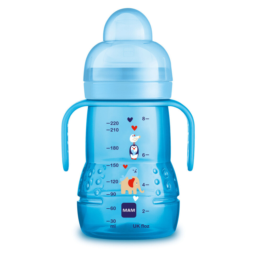 MAM Fľaša trainer 4m+ modrá 220 ml