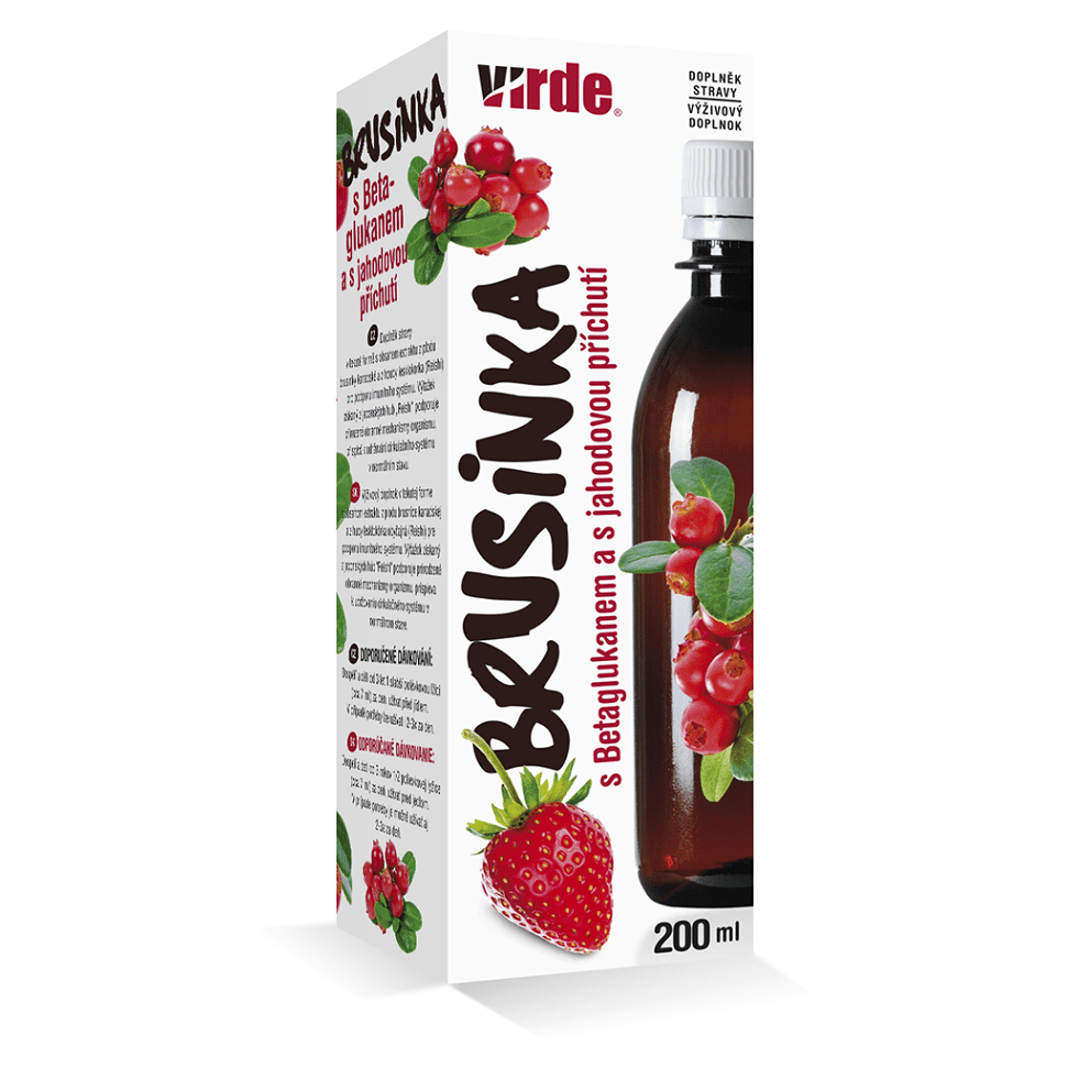 VIRDE Brusnica sirup s betaglukánmi 200 ml