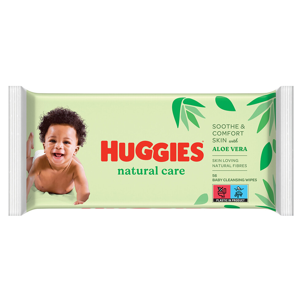 HUGGIES Natural Care Single detské vlhčené obrúsky 56 kusov