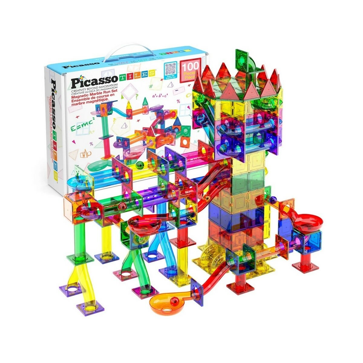PicassoTiles magnetická stavebnica 100 ks Marble Run