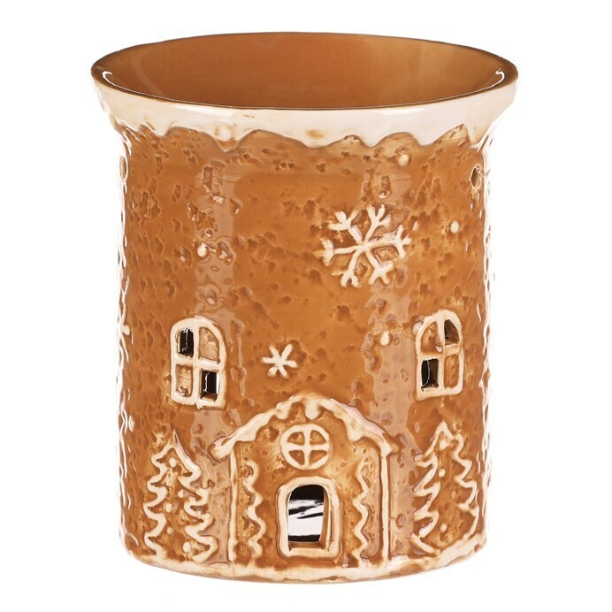 Keramická aróma lampa perníkový domček, hnedá