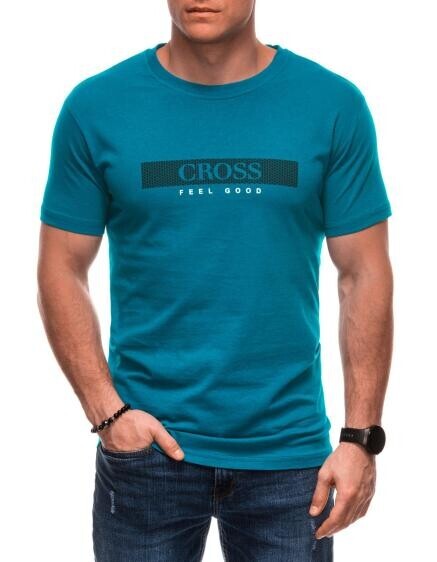 Pánske tričko s potlačou S2033 - modré