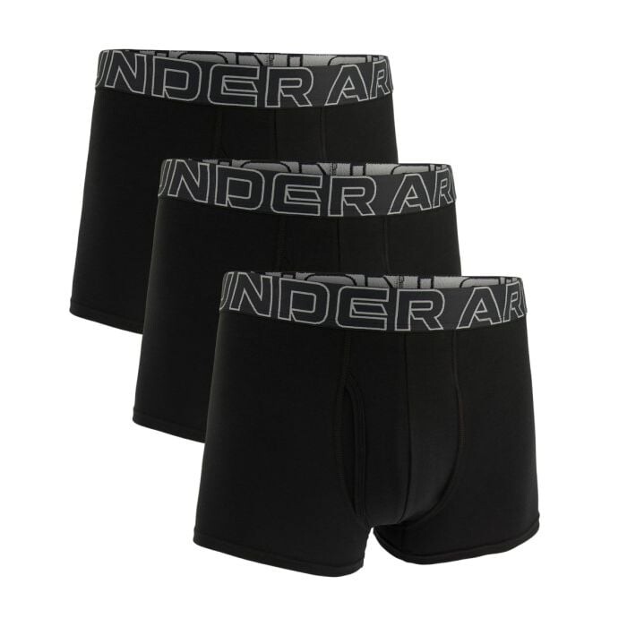 Under Armour Pánske boxerky Perf Cotton 3in 3Pack Black  XLXL