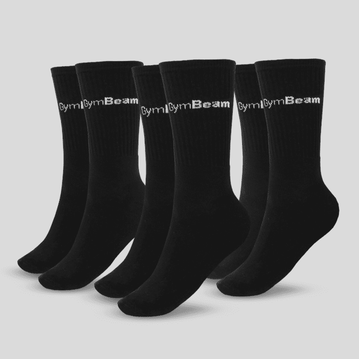 GymBeam Ponožky 3/4 Socks 3Pack Black  XLXL