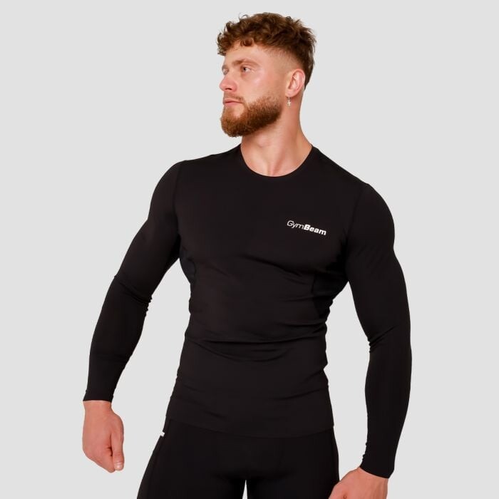 GymBeam Kompresné tričko s dlhým rukávom High Black  XXXL
