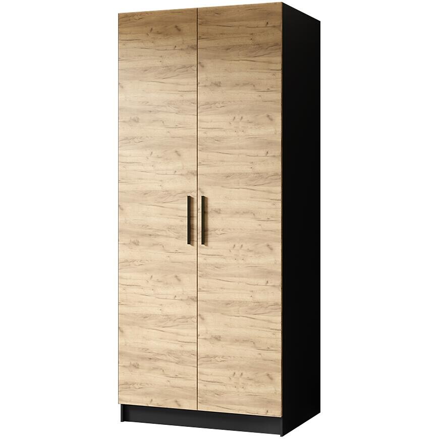 Skriňa Gold 2d Čierna/Dub Craft Zlatý
