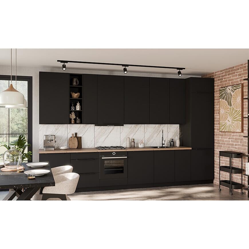 Kuchynská linka Aria BL/BL 390 cm bez kuchynskej dosky