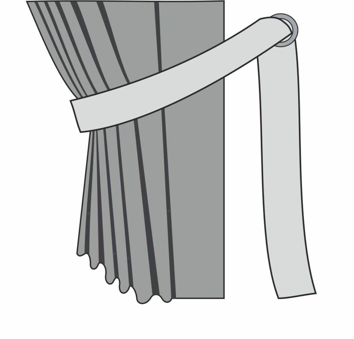 Ušitie stuhy bez pútka k závesu