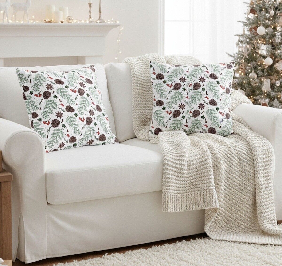 Obal na vankúš, Šišky 40 x 40 cm