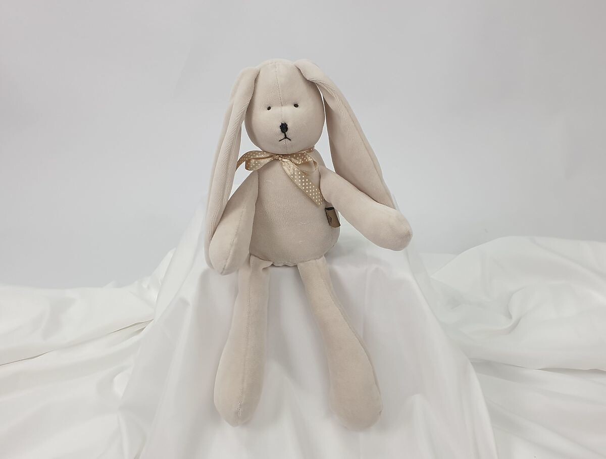 Velúrová hračka Králiček 35 cm - béžový