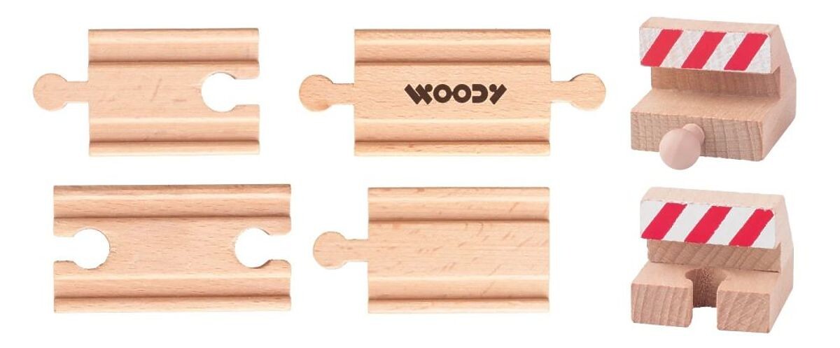 Koľajové trate a zarážky - 6 ks