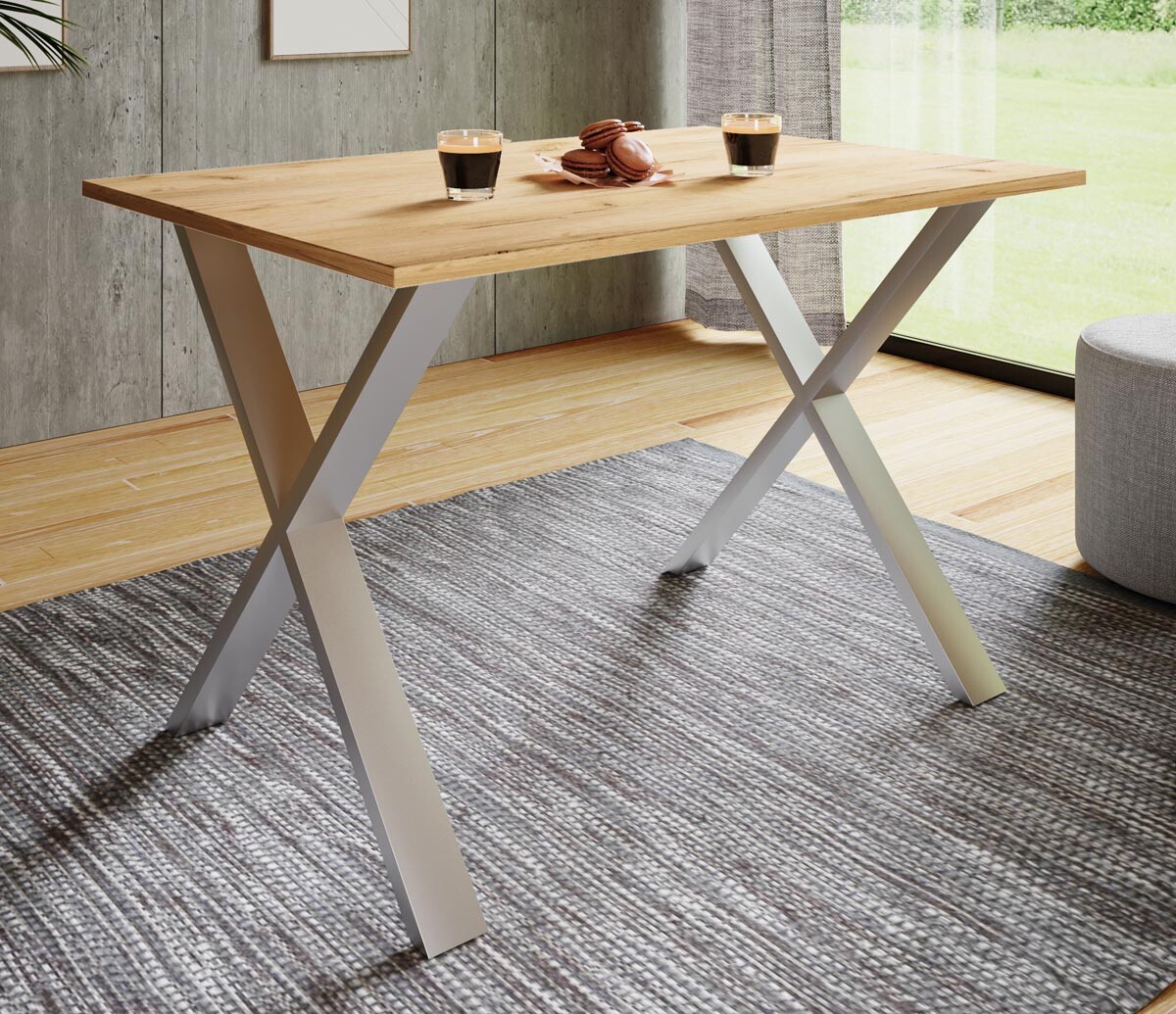 Jedálenský stôl Xona 110x50 X-nohy, medový dub
