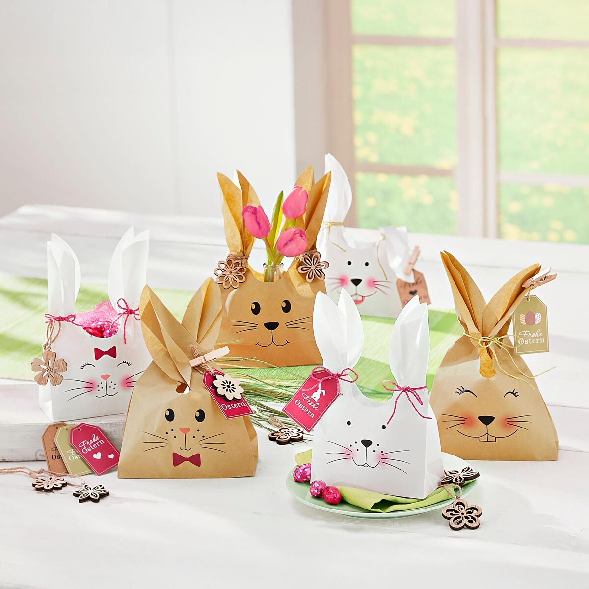 Darčekové tašky s králikmi, sada 39 kusov