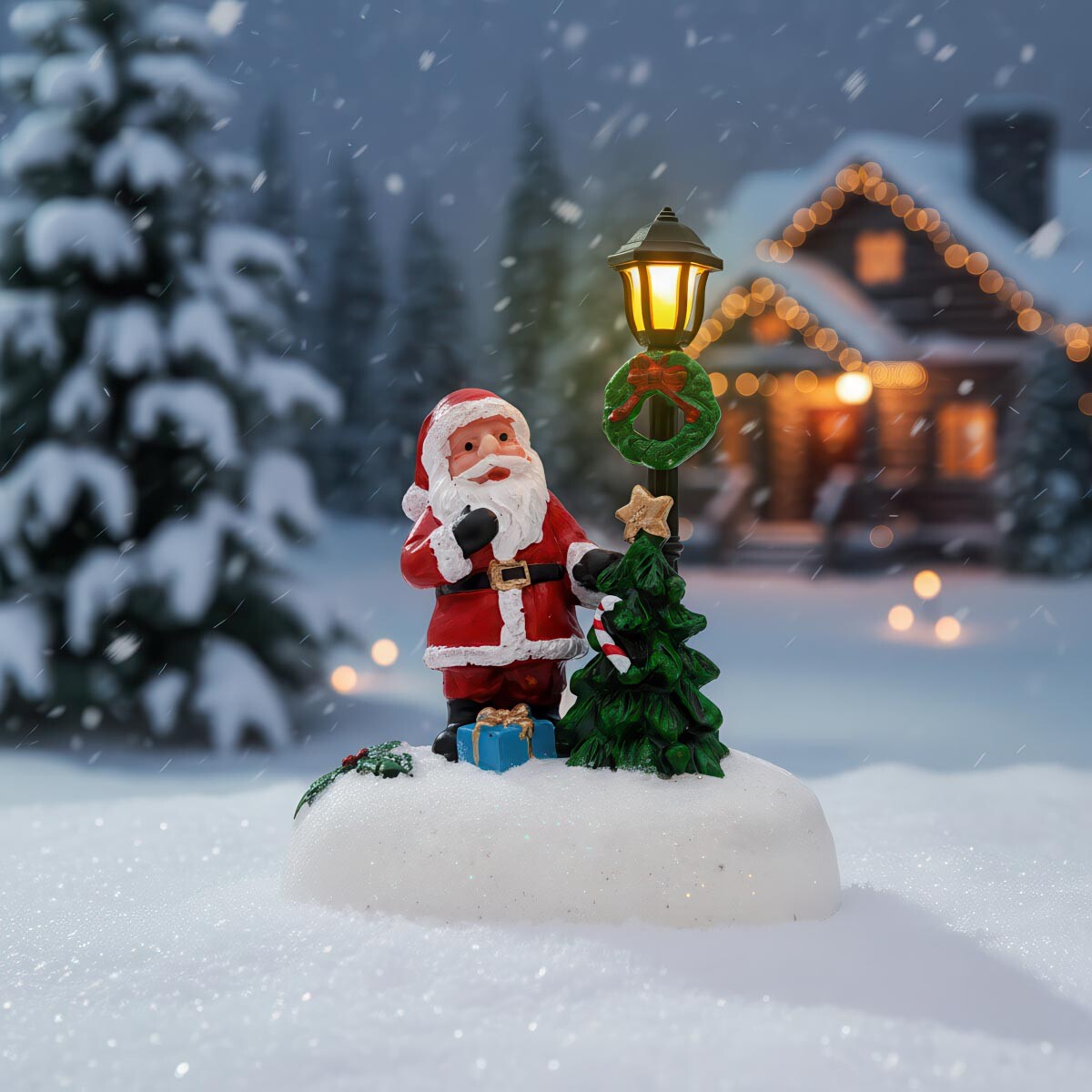 LED vianočná figúrka Santa, stromček