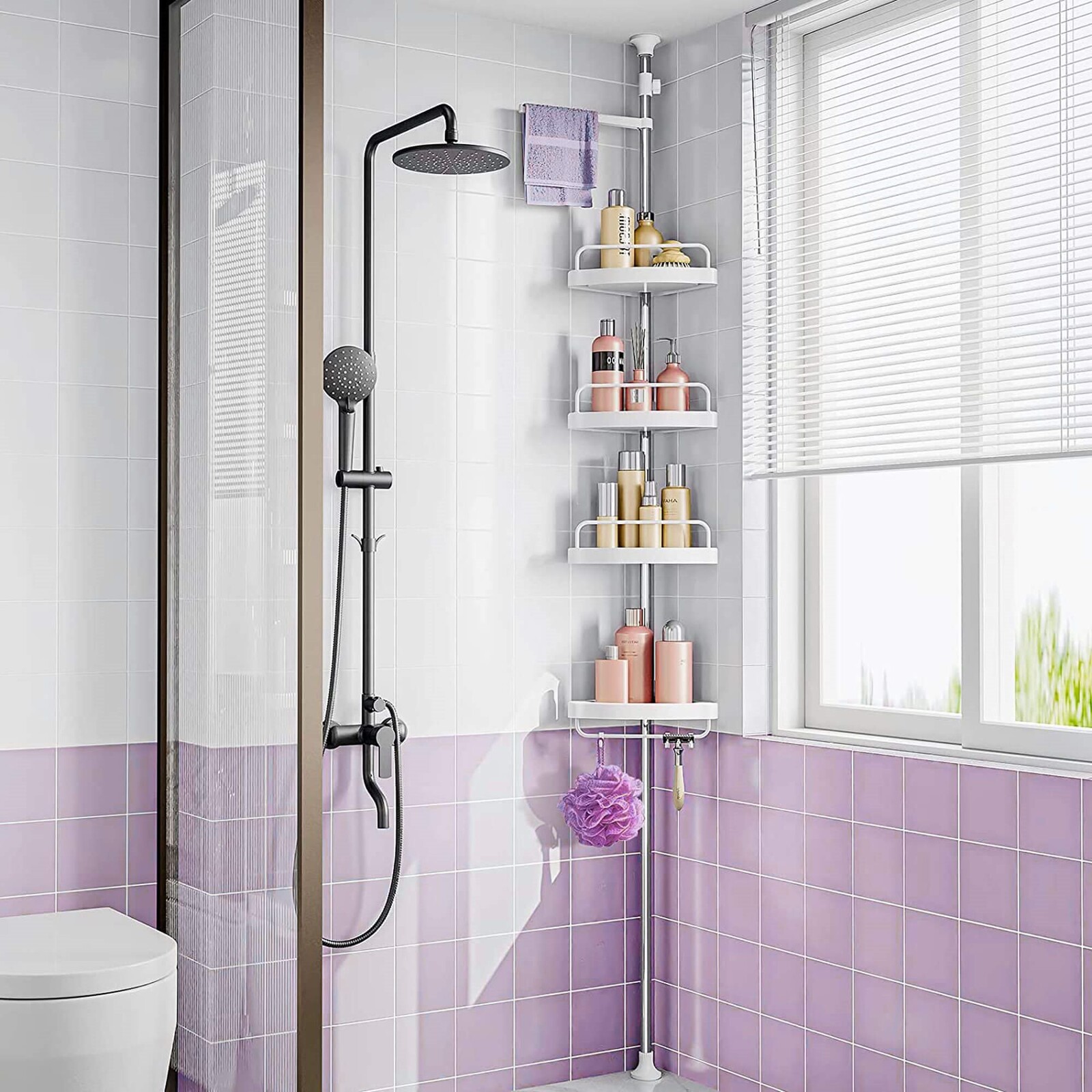 Kúpeľnové police 4ks - rohové