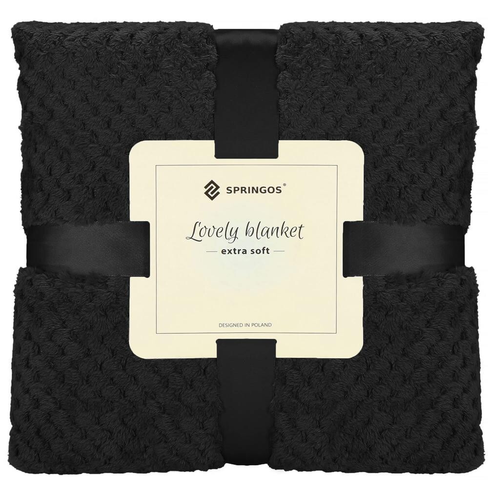 Obojstranná plyšová deka Warm - 200x220cm - čierna