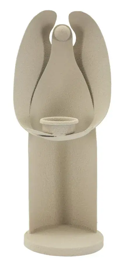 Kovový svícen Angel 30 cm krémový
