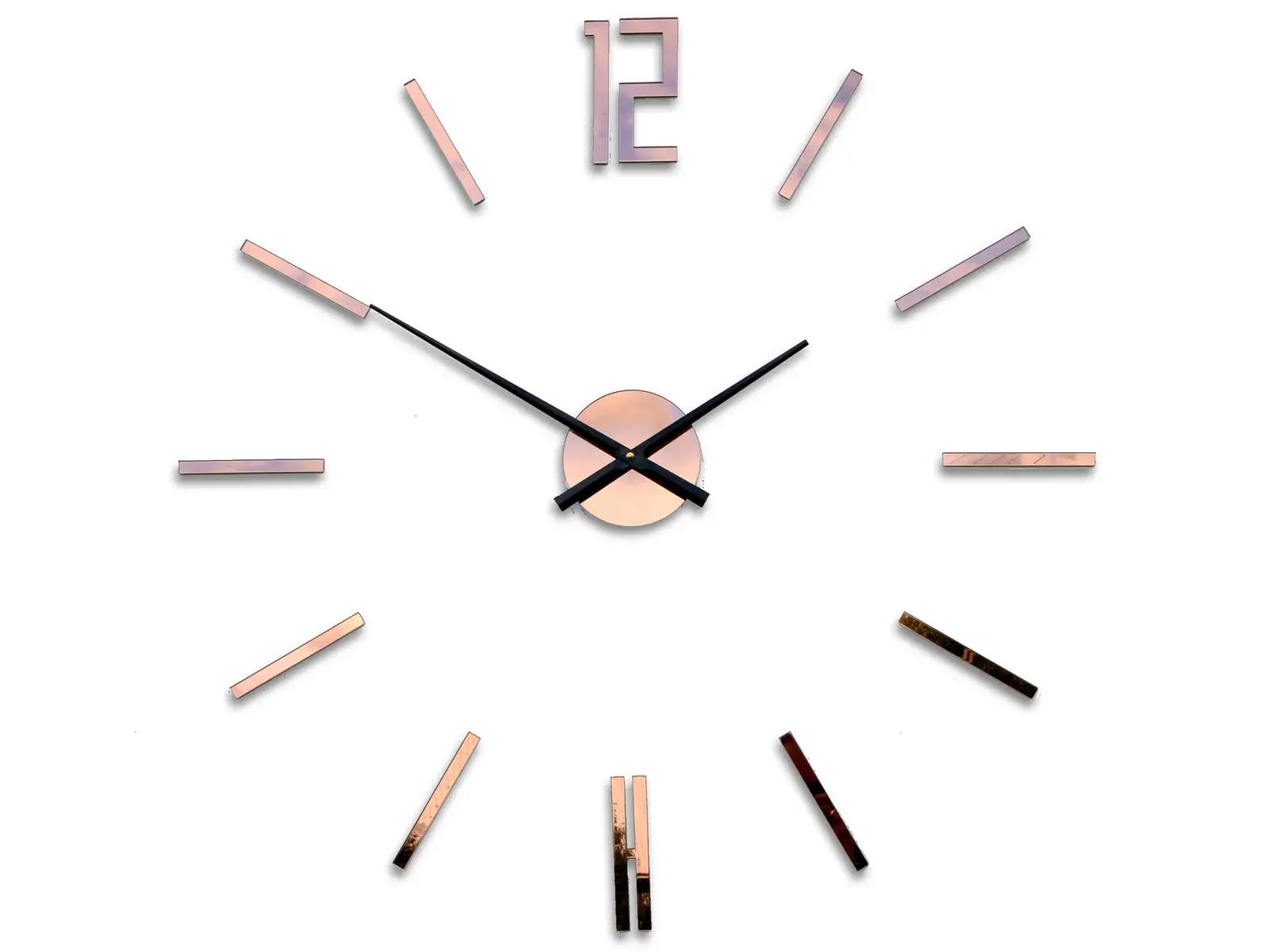 Nástěnné samolepící hodiny Carlo 75 cm hnědé