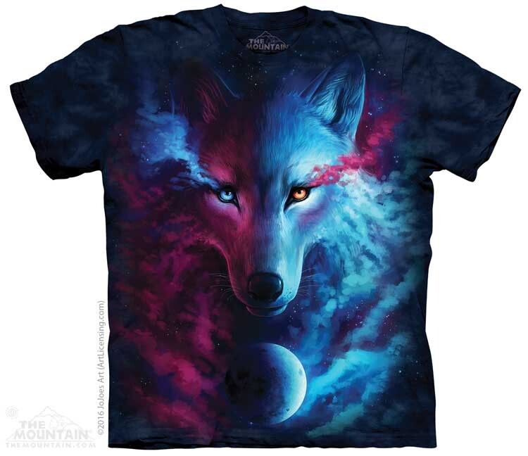 Pánske batikované tričko The Mountain -  Where Light & Dark Meet - čierna Veľkosť: S