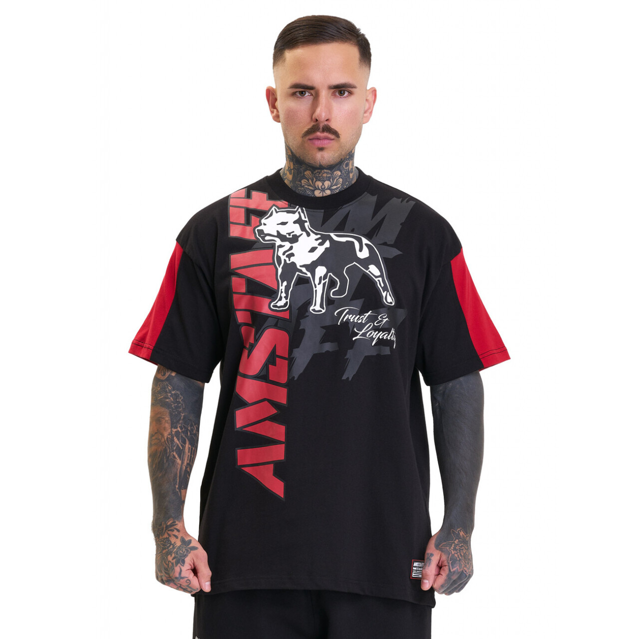 Tričko pánske Amstaff Gorro - čierne-červené, XXL