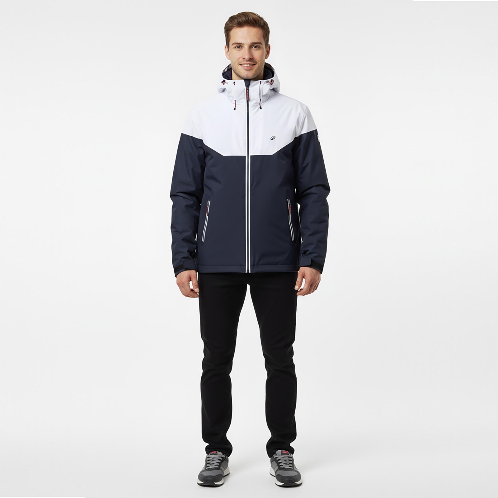 Pánska jachtárska bunda Sailing 100 modro-biela