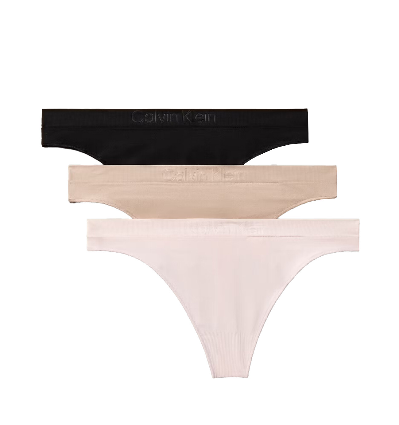 CALVIN KLEIN - tangá 3PACK Bonded flex seamless bare tones - limitovaná edícia