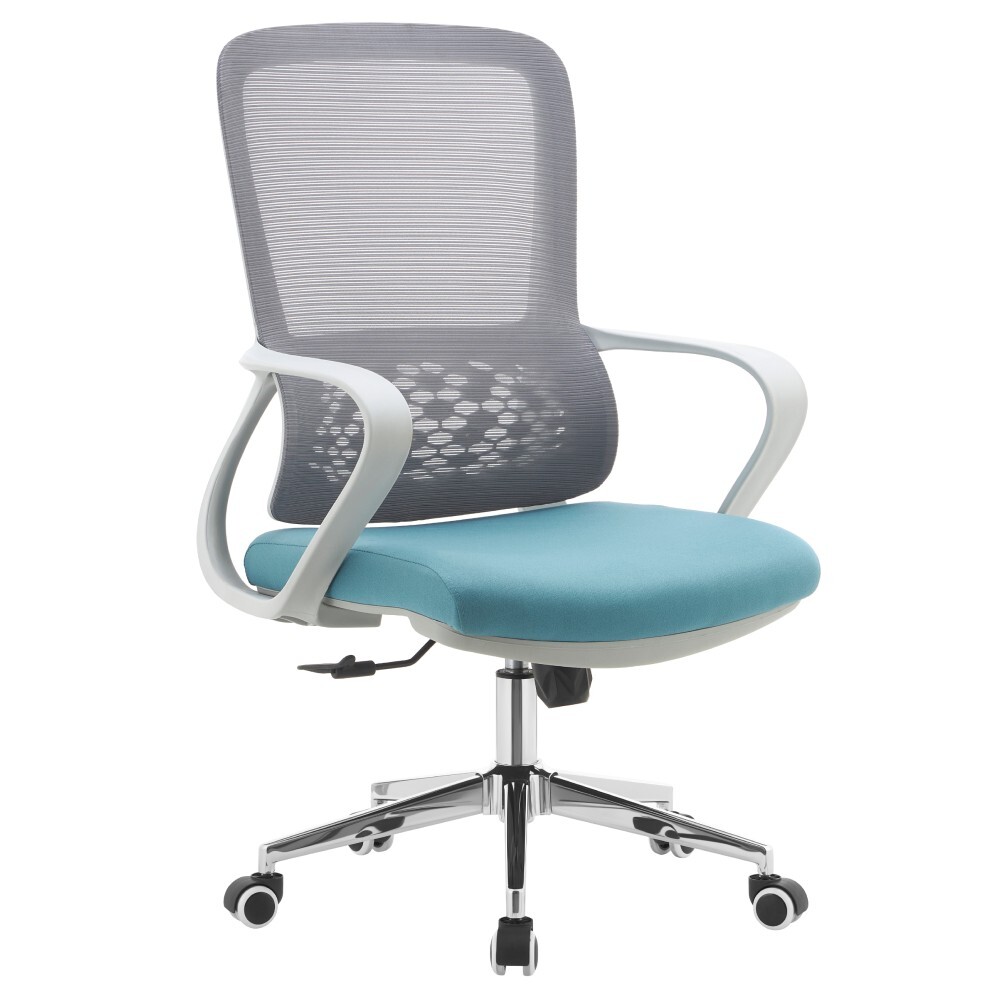 KONDELA Foster Typ 2 kancelárske kreslo sivá / modrá / chróm