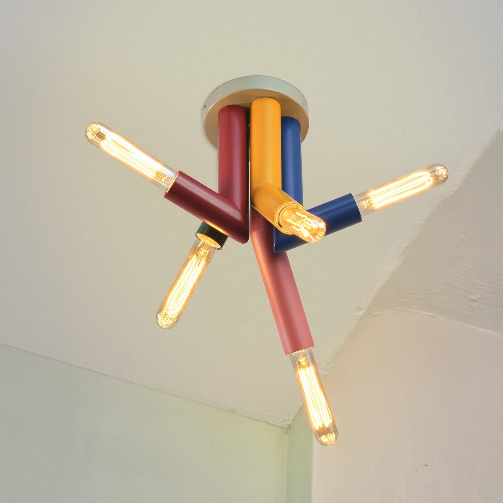 Stropné svietidlo OSRAM Decor Straw, 5-pl., oceľ, farebné, E27