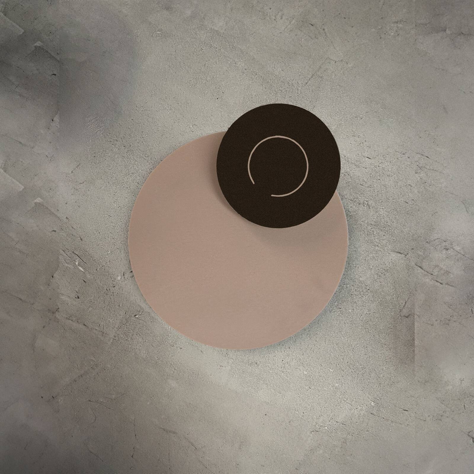 Knikerboker LED nástenné svetlo DoppioZero, ružová/hnedá, Ø 30 cm