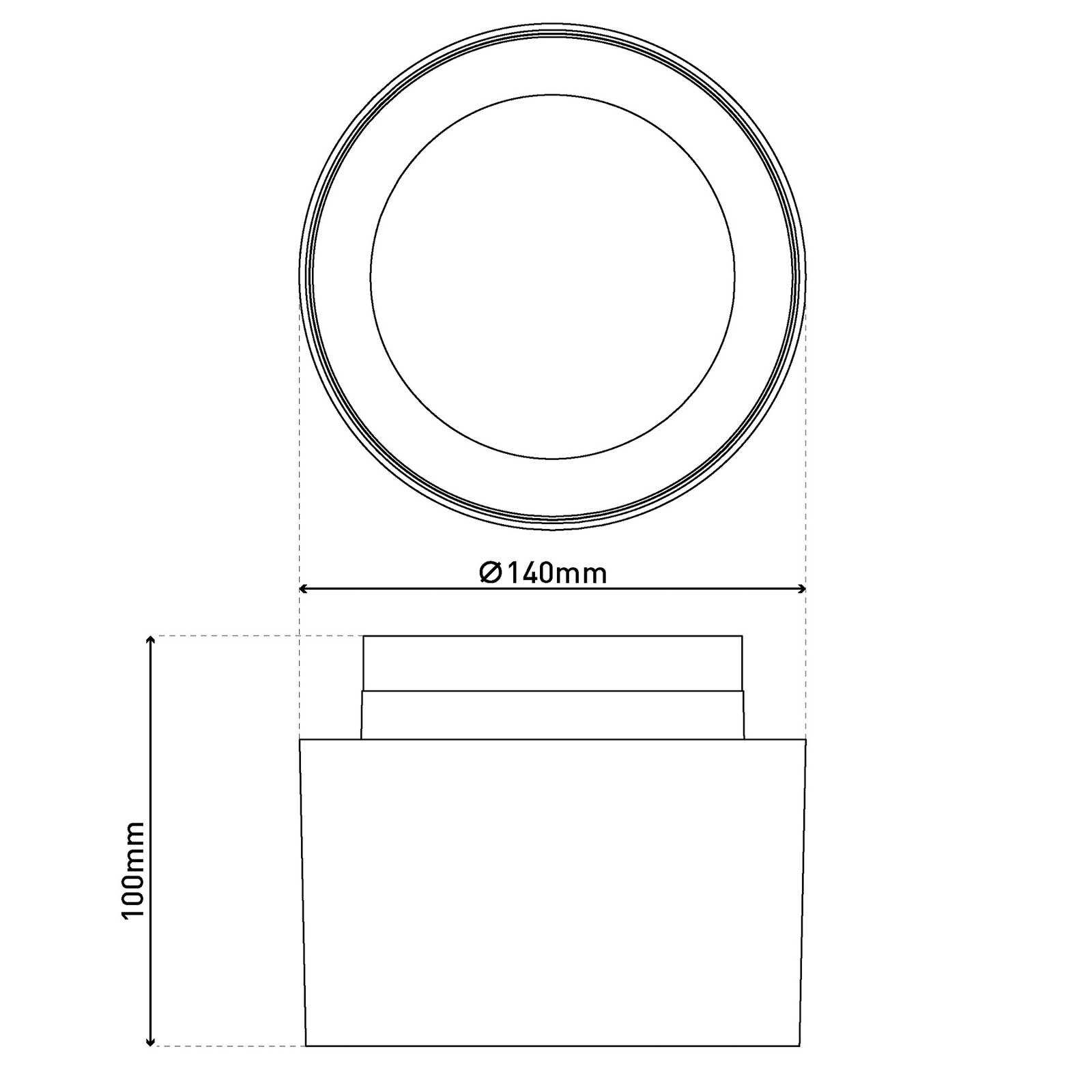 LED stropné bodové svetlá Trimes, Ø 14 cm, čierny, CCT, step-stmievateľné