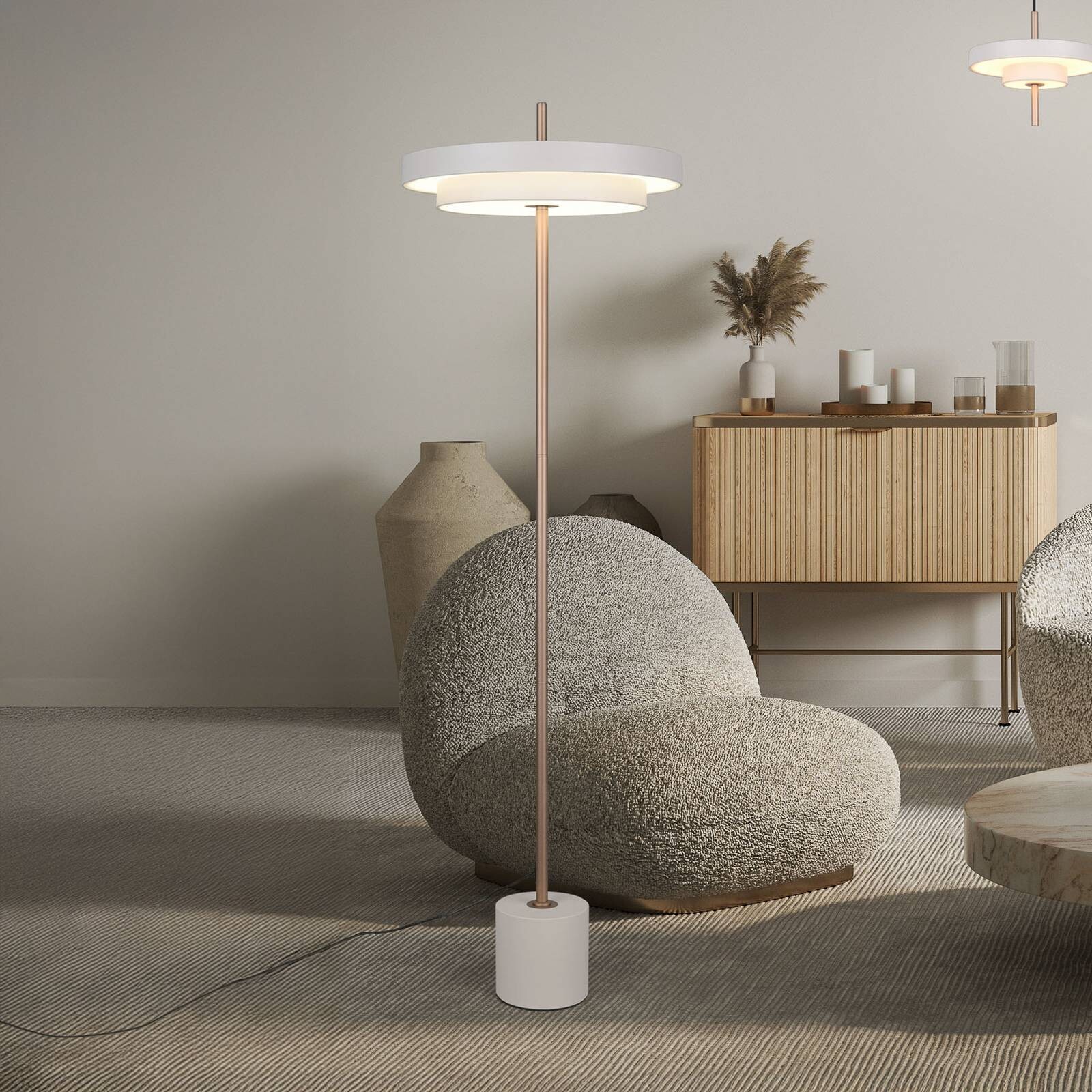 LED stojacia lampa Keaton, svetlošedá, výška 138 cm, kov, CCT