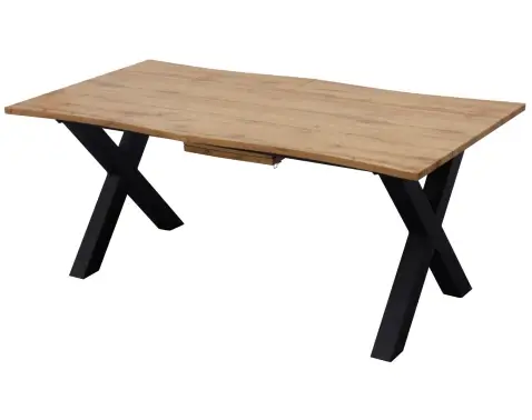 Zaoblený rozkladací jedálenský stôl Mikkel 180x100 cm, divoký dub%